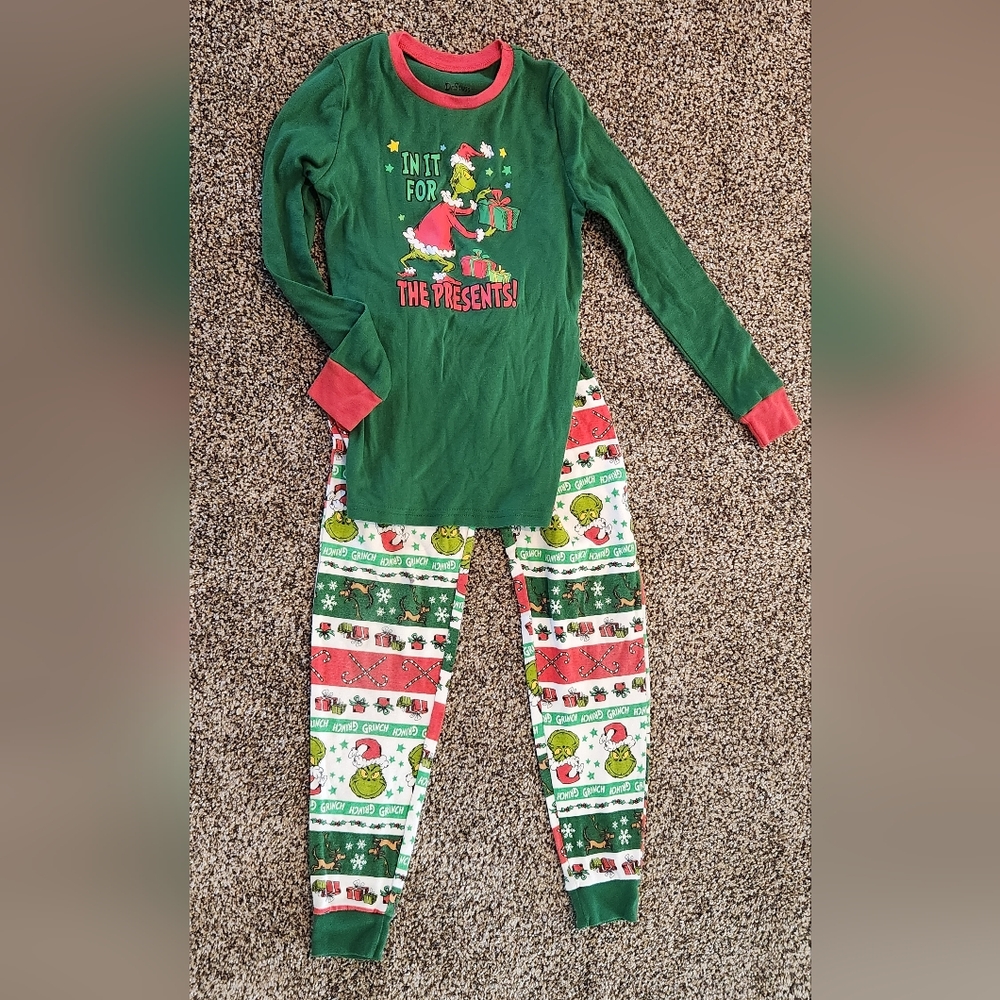 Kid's Two Piece Grinch Christmas Pajama Set